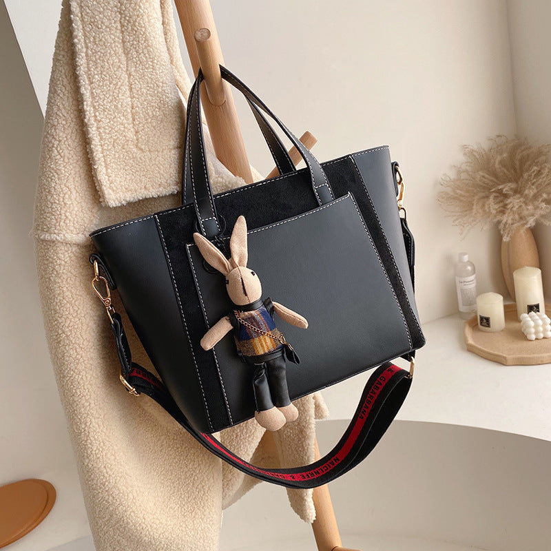 Women's Vegan Leather Tote Bag | Contrast Patchwork Crossbody Bag SHOMICOBOUTIQUE