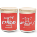 OSHINE 2 Pack Scented Candles Birthday Gift Set Aromatherapy Candles Made of 100% Natural Soy Wax Glass Jar Log Cover Rubber Seal 5.3oz Working 40 Hours per Candle for Stress Relief