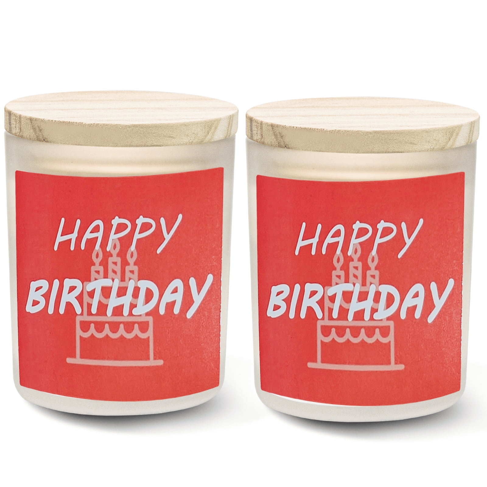 OSHINE 2 Pack Scented Candles Birthday Gift Set Aromatherapy Candles Made of 100% Natural Soy Wax Glass Jar Log Cover Rubber Seal 5.3oz Working 40 Hours per Candle for Stress Relief