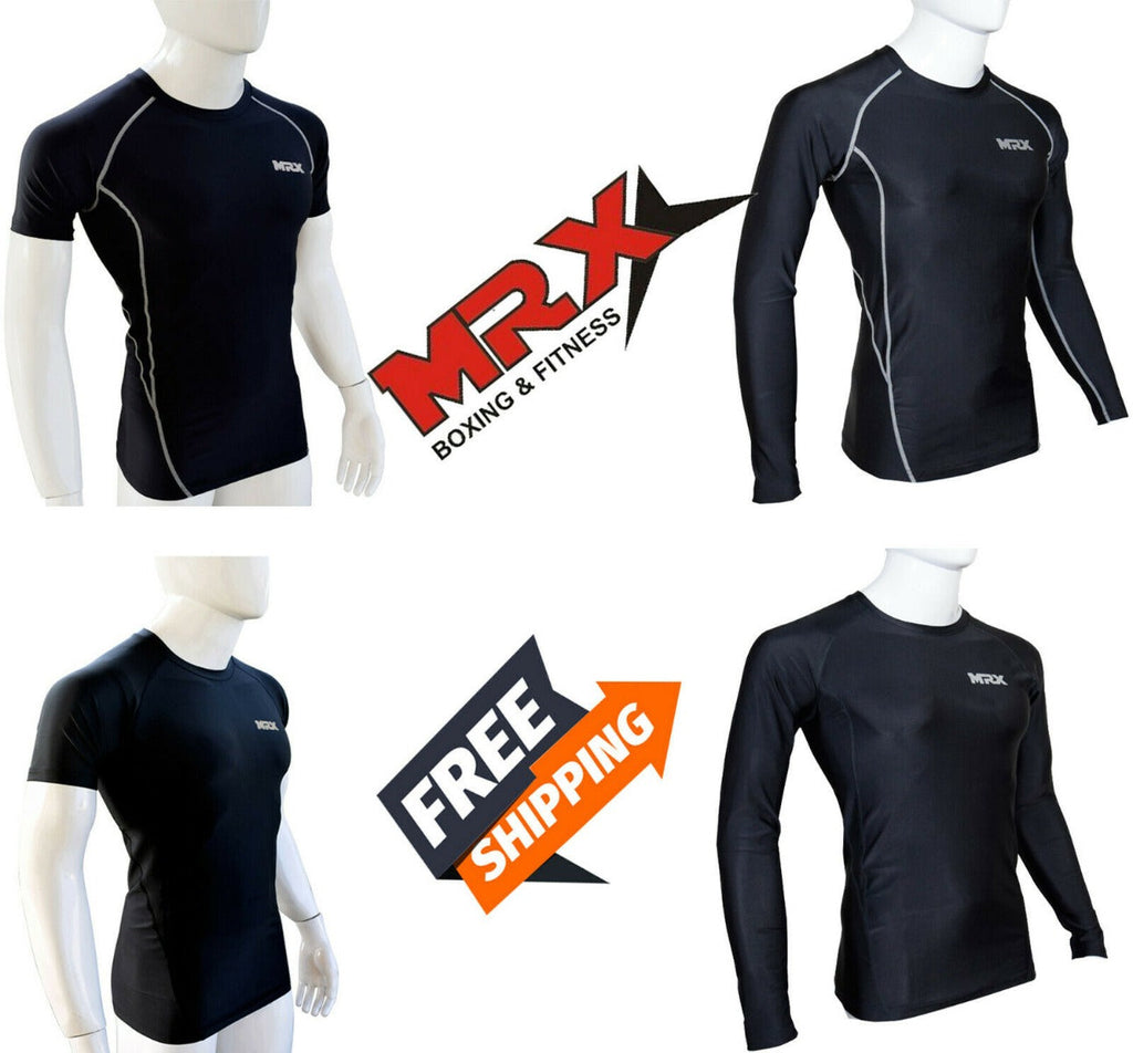 MRX Men's Compression Shirts Athletic Gym Workout Rash Guard Base Layer Short & Long Sleeve Top - SJB-DIAMOND ELITES