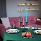 CANDWAX 10 inch Taper Candle Sticks Long Burning Set of 12 - Dripless Dinner Candles for Table Look Like Matte Metallic Candles and are Ideal for Any Occasion - Turquoise Glitter Taper Candles