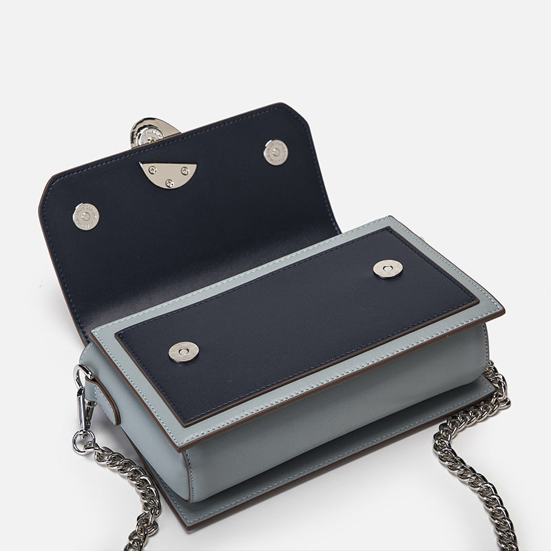 Genuine leather small crossbody bag  multi pockets contrast tone SHOMICOBOUTIQUE