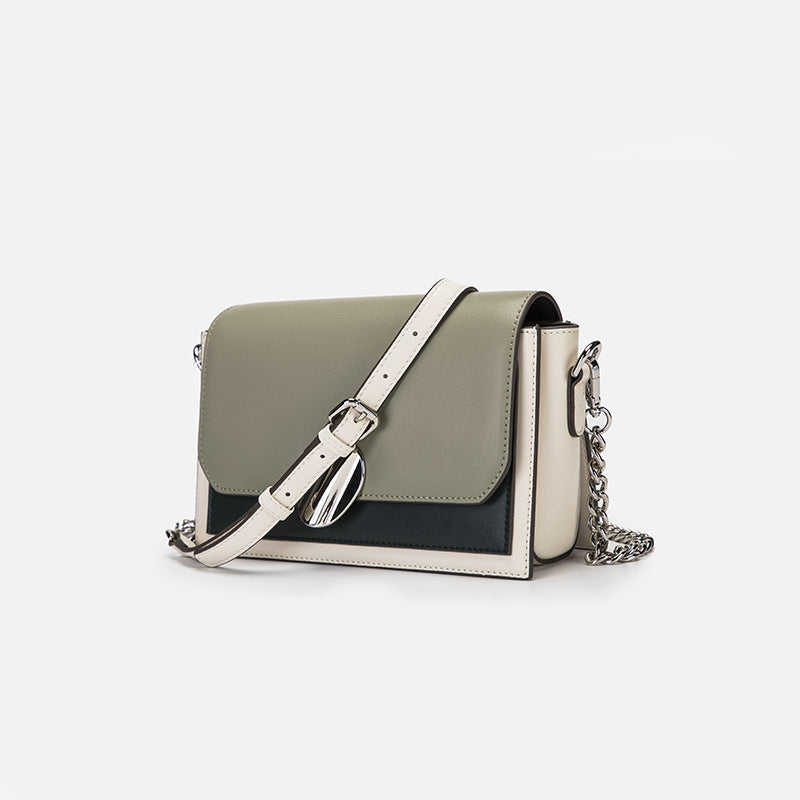 Genuine leather small crossbody bag  multi pockets contrast tone SHOMICOBOUTIQUE