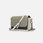 Genuine leather small crossbody bag  multi pockets contrast tone SHOMICOBOUTIQUE