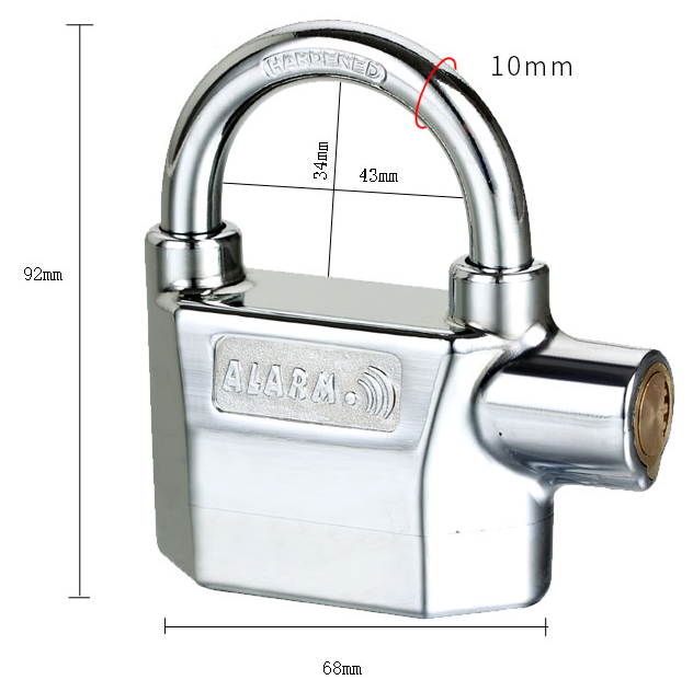 Waterproof Siren Alarm Padlock Pi-Mart