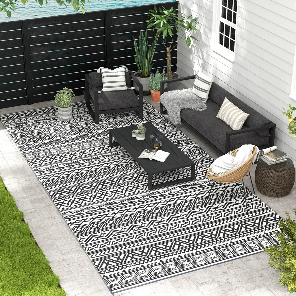 Reversible Outdoor Rug Carpet RV Camping Rugs with Carry Bag Pi-Mart