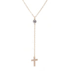 Fashion Simple Diamond Necklace Alloy Cross Pendant Necklace NK08210501 - SJB-DIAMOND ELITES