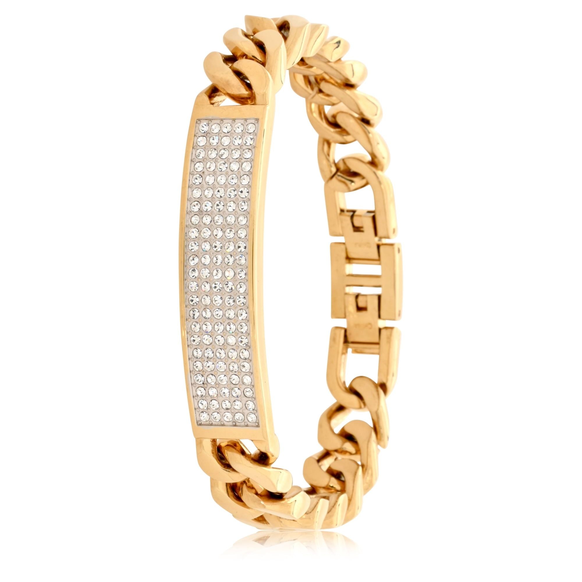 Elgin Adult Male Analog Watch and Bracelet Set in Gold with Crystals (FG18005GST) EasyOptionXY LLC