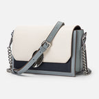 Genuine leather small crossbody bag  multi pockets contrast tone SHOMICOBOUTIQUE