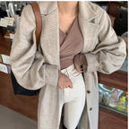 Winter Woolen Coat Women Lantern Sleeve Pi-Mart