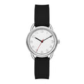 Time and Tru Ladies' Watch, Silver Round Case, Silver Easy to Read Dial and Black Smooth Silicone Strap (FMDOTT094) EasyOptionXY LLC
