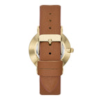 Folio Women's Gift Set; Gold Watch, Brown Vegan Leather Strap and Stackable Beaded Bracelets (FMDAL1168) EasyOptionXY LLC