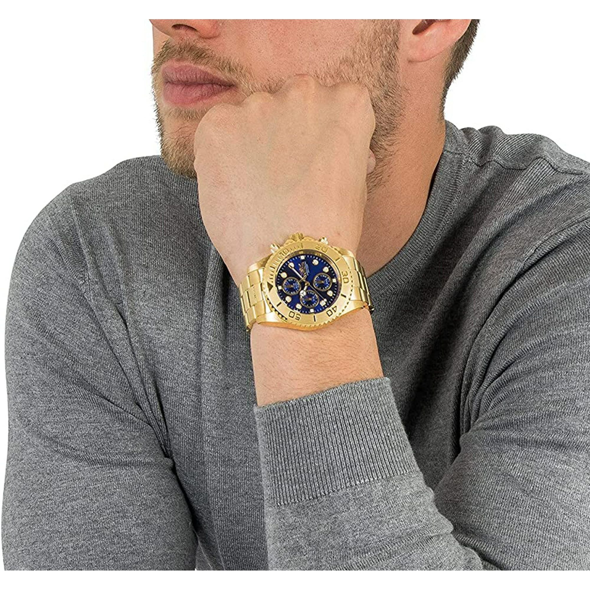 Invicta Pro Diver Chronograph Blue Dial Gold-plated Men's Watch 19157 EasyOptionXY LLC