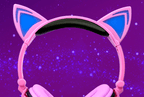 Luxury New Popular Esonstyle Kids Headphones Over Ear with LED Glowing Cat Ears,Safe Wired Kids Headsets 85dB Volume Limited, Food Grade Silicone, 3.5mm Aux Jack, Cat-Inspired Purple Headphones for Girls and Kids - SJB-DIAMOND ELITES