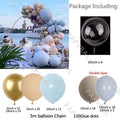 125Pcs Perfect Yellow Rose Blue Double Layer Gold Arch Garland Balloons Kit For Wedding Summer Party Decor Birthday Bridal Showers Gender Reveals Ballons Decoration Stevvex