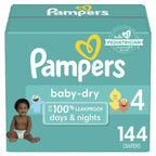 Pampers Baby-Dry Diapers Size 4, 144 Count