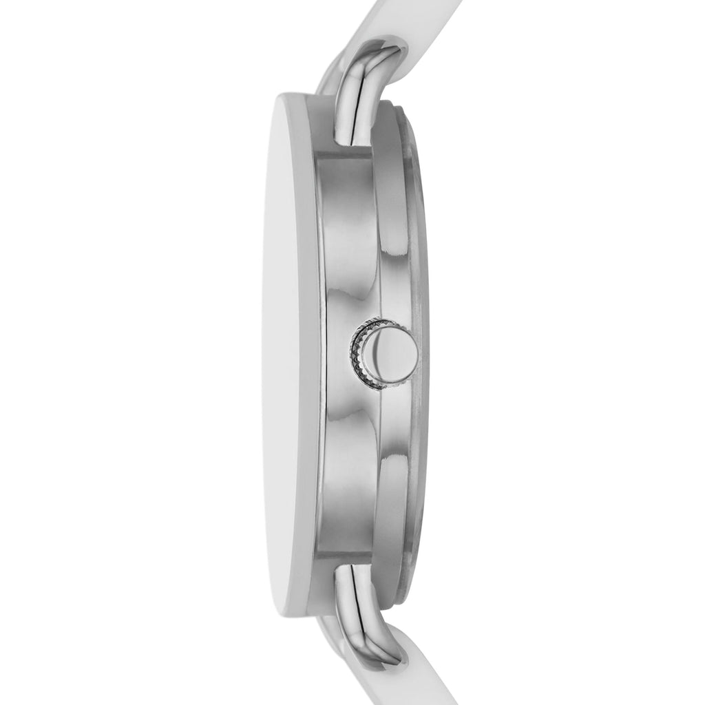 Time and Tru Ladies' Watch, Silver Round Case, White Bezel, White Easy to Read Dial and White Smooth Silicone Strap (FMDOTT095) EasyOptionXY LLC