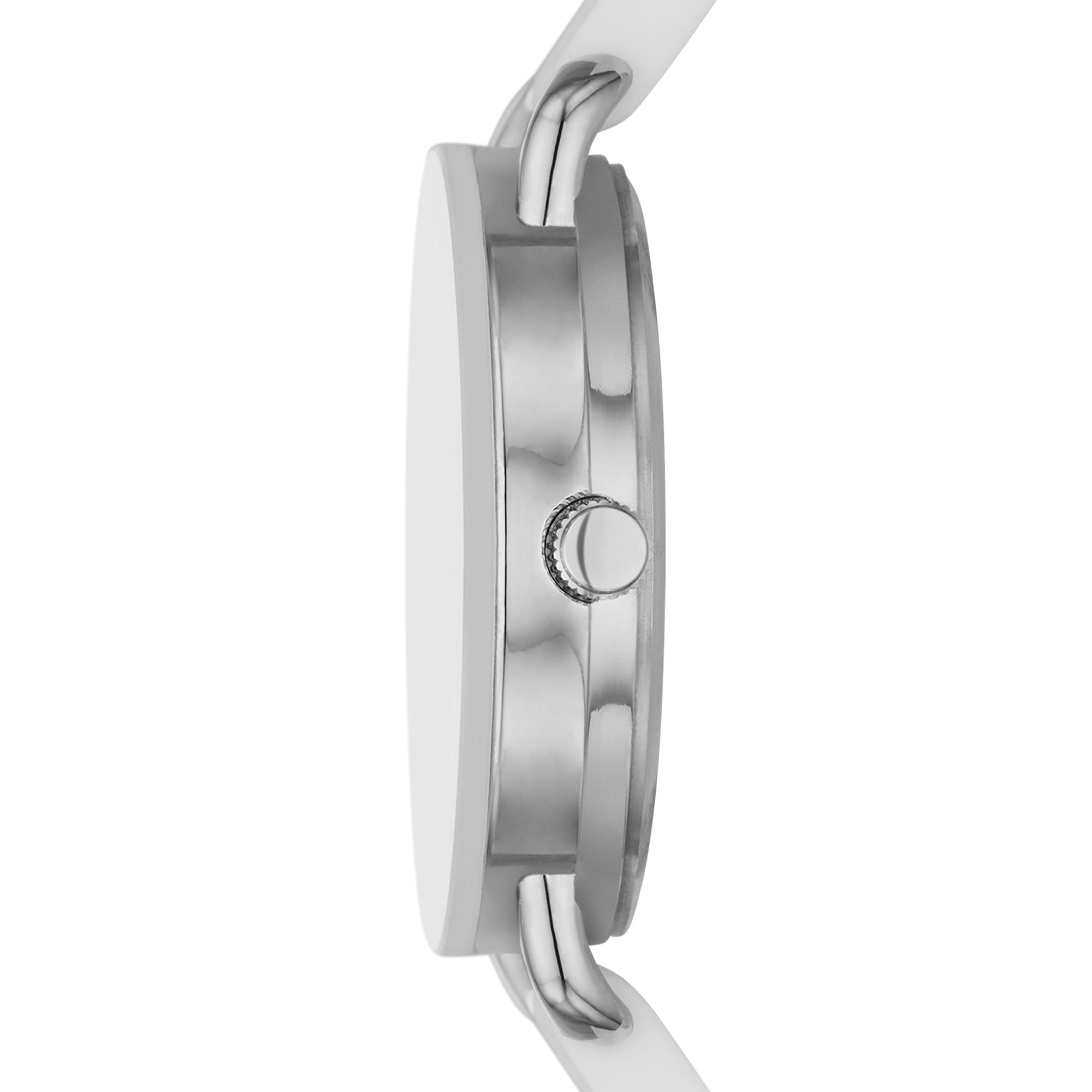 Time and Tru Ladies' Watch, Silver Round Case, White Bezel, White Easy to Read Dial and White Smooth Silicone Strap (FMDOTT095) EasyOptionXY LLC