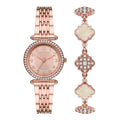 Time & Tru Women's Wristwatch Set: Rose Gold Tone T-Bar Watch and Bracelet Set Crystal Accents (FMDXTT046) EasyOptionXY LLC