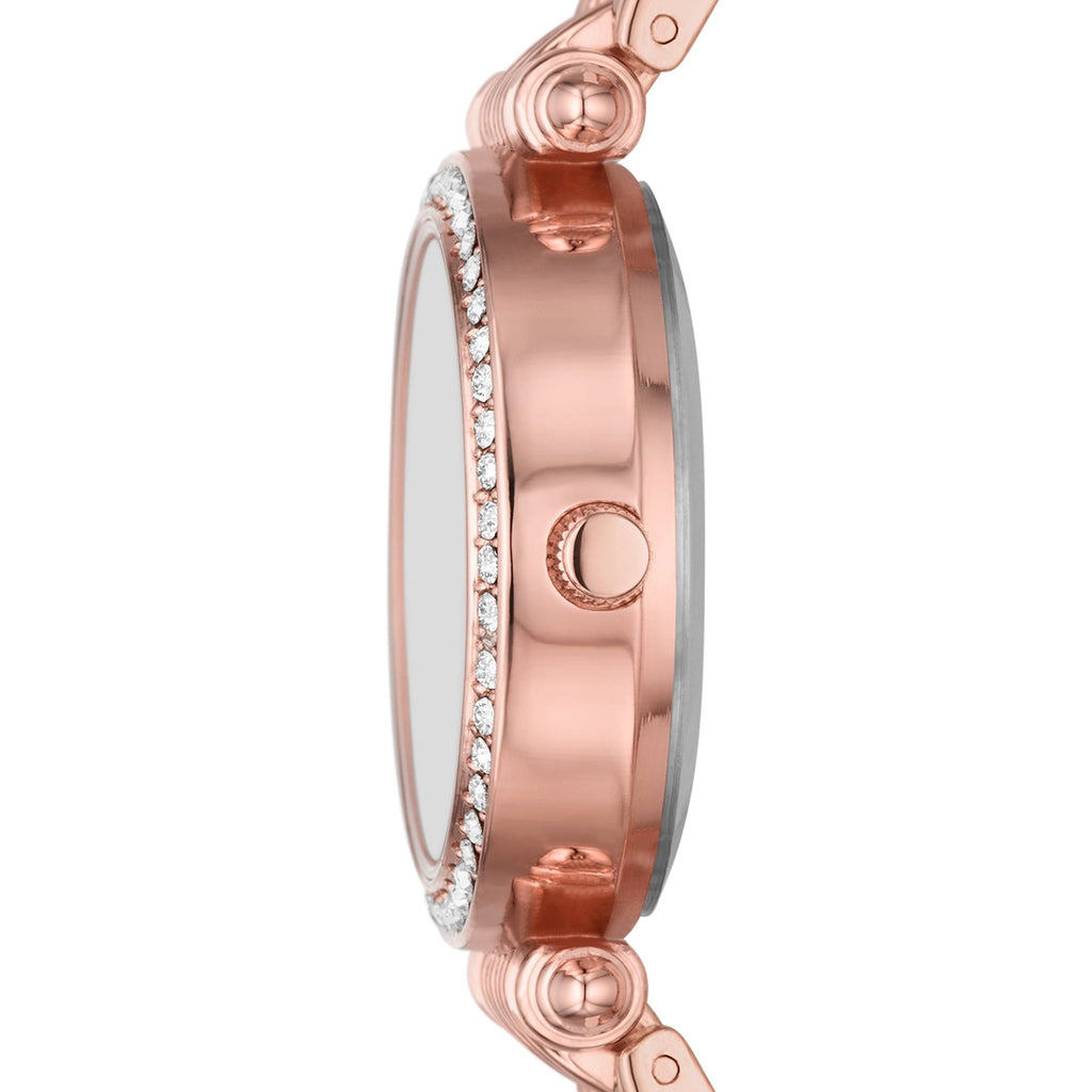 Time & Tru Women's Wristwatch Set: Rose Gold Tone T-Bar Watch and Bracelet Set Crystal Accents (FMDXTT046) EasyOptionXY LLC