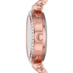 Time & Tru Women's Wristwatch Set: Rose Gold Tone T-Bar Watch and Bracelet Set Crystal Accents (FMDXTT046) EasyOptionXY LLC