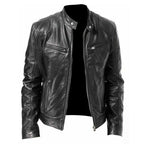 PU Leather Jacket Slim Leather Jacket Pi-Mart
