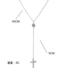 Fashion Simple Diamond Necklace Alloy Cross Pendant Necklace NK08210501 - SJB-DIAMOND ELITES