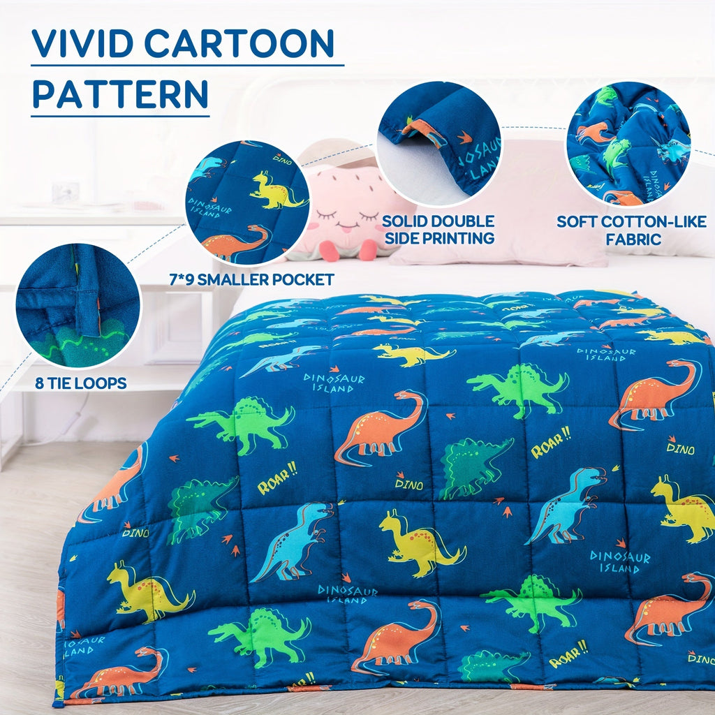 1pc Weighted Blanket Quilt, Cartoon Print Small Weighted Blanket For Relaxation, Travel, Soft & Calming Sleeping, Filled With Glass Beads And Polyester, Adult Sofa Leg Cover Blanket Lootquake LLC