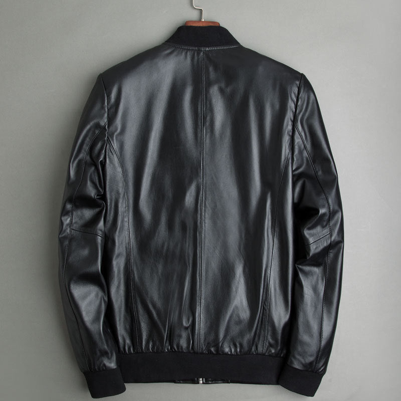 Sheepskin leather jacket motorcycle Pi-Mart