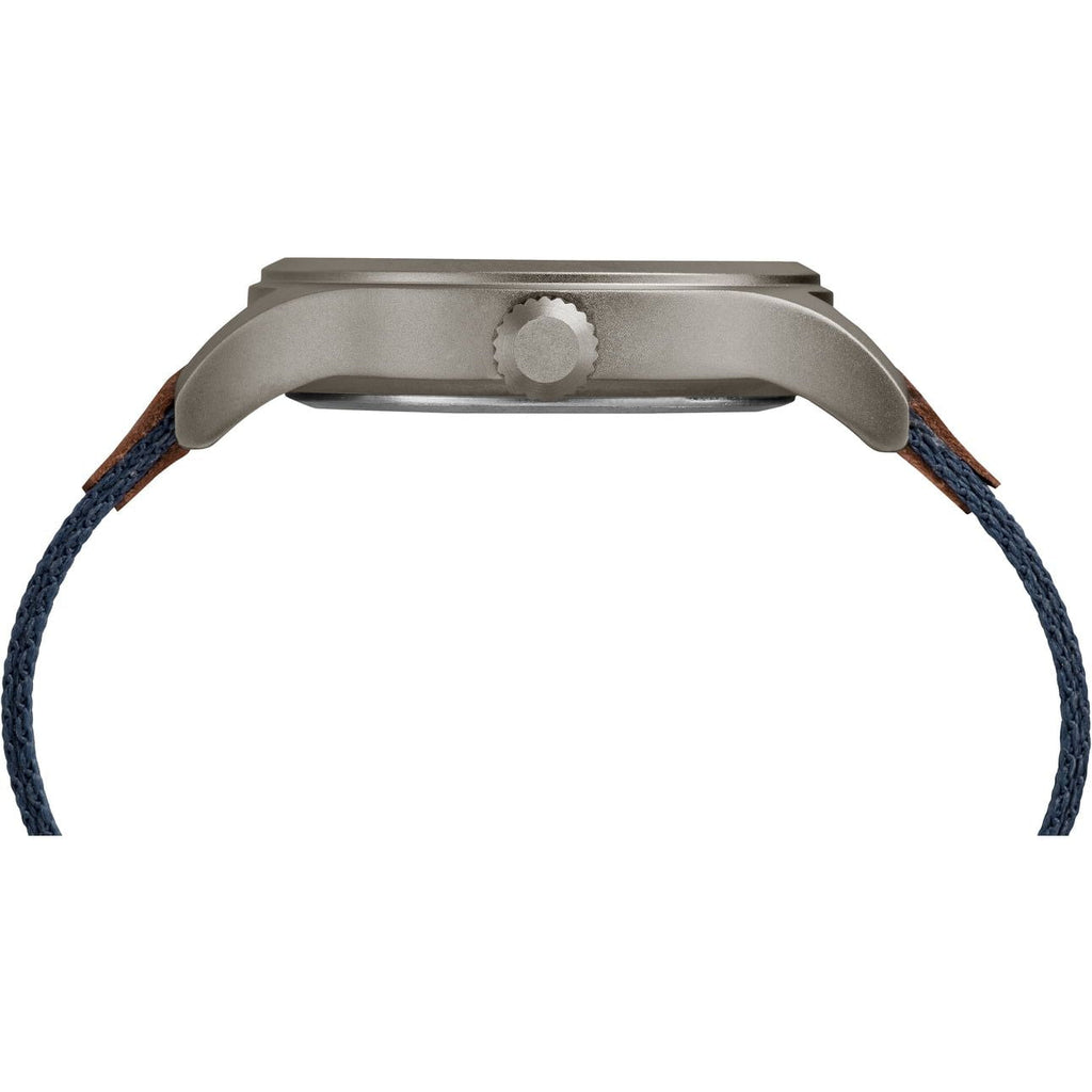 Timex Men's Expedition Scout 40mm Watch ¨C Gray Case Blue Dial with Blue & Brown Fabric & Leather Strap EasyOptionXY LLC