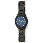 U.S. Polo Assn. Adult Male Bracelet Watch with Diamond on Blue Dial in Black (USC80665WM)