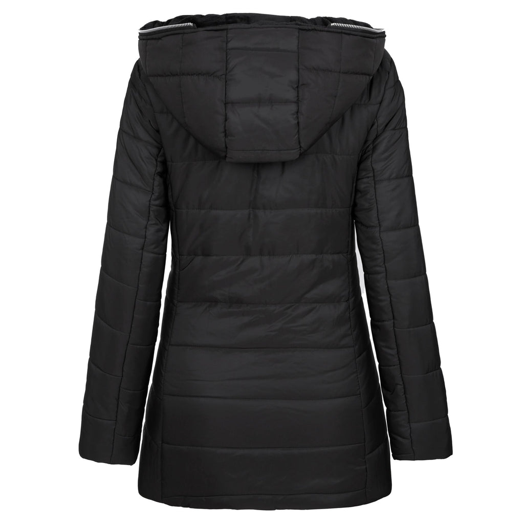 Hooded long-sleeved warm and velvet cotton jacket Pi-Mart