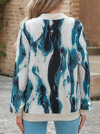 Lightweight Printed Zip-Up Jacket with Baseball Collar and Casual Fit