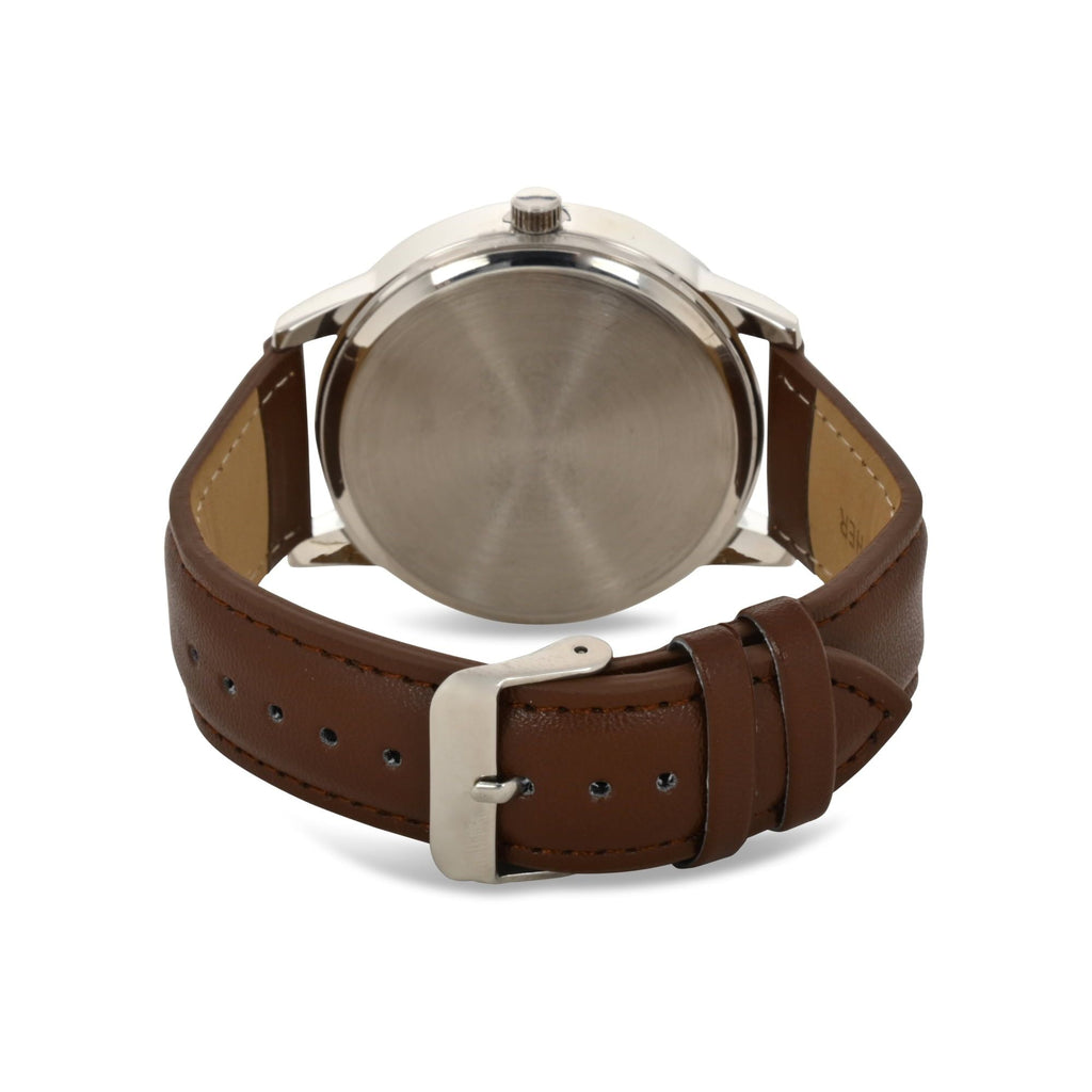 U.S. Polo Assn. Adult Male Analog Classic with Blue Dial and Brown Strap (USC50587WM) EasyOptionXY LLC