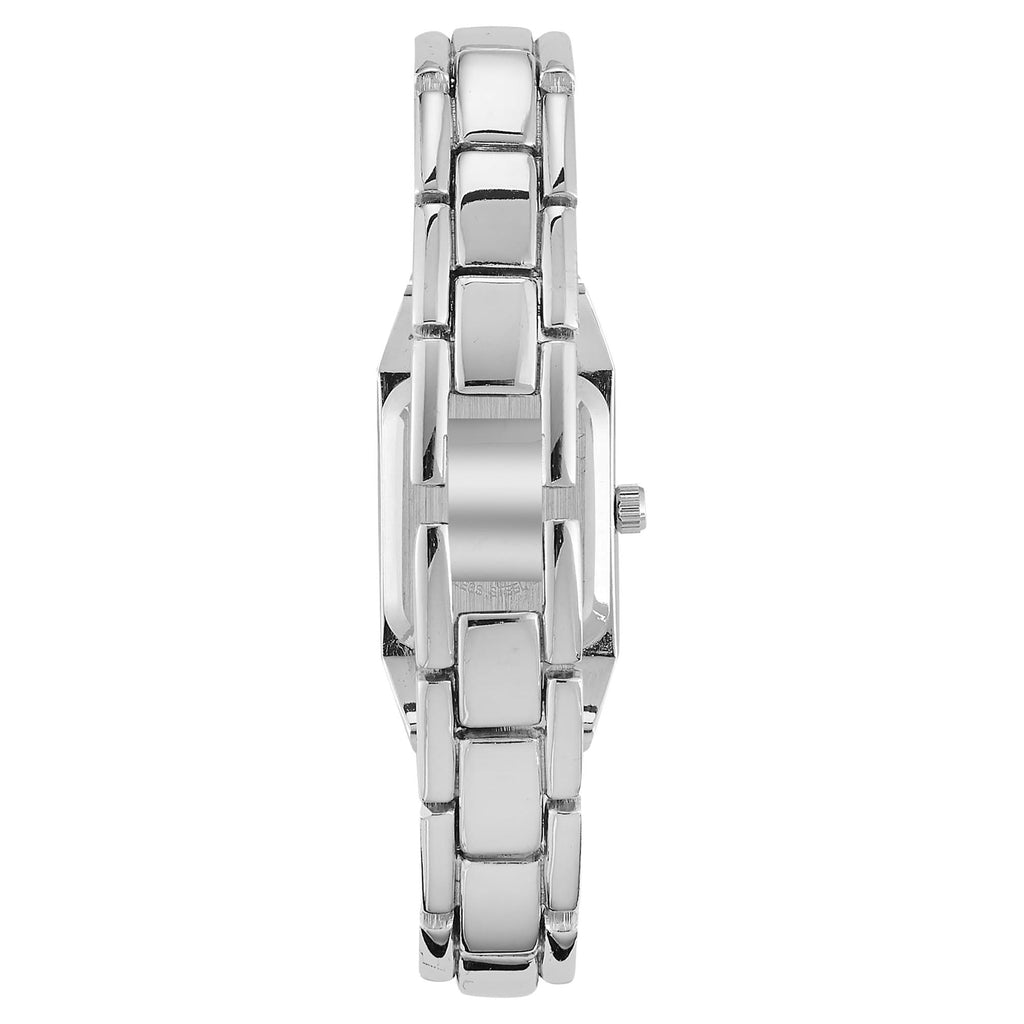 Time and Tru Women's Oblong Silver Tone Bracelet Watch EasyOptionXY LLC