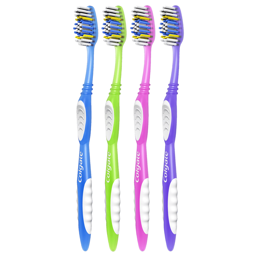 Colgate Extra Clean Flexible Grip Toothbrush; Medium; 4 Count