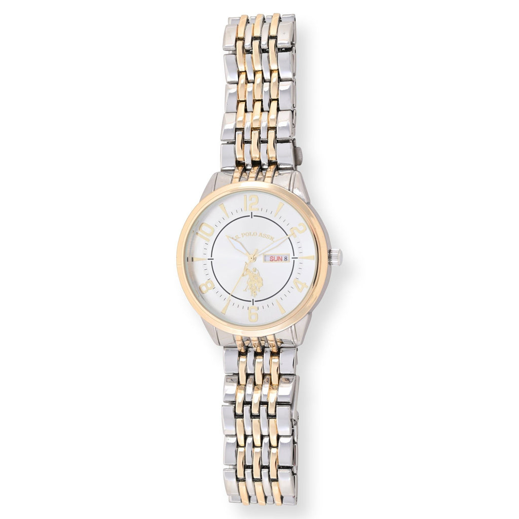 U.S. Polo Assn. Adult Male Analog Watch in Two-tone Silver and Gold with Round Dial in One Size (USC80690WM) EasyOptionXY LLC