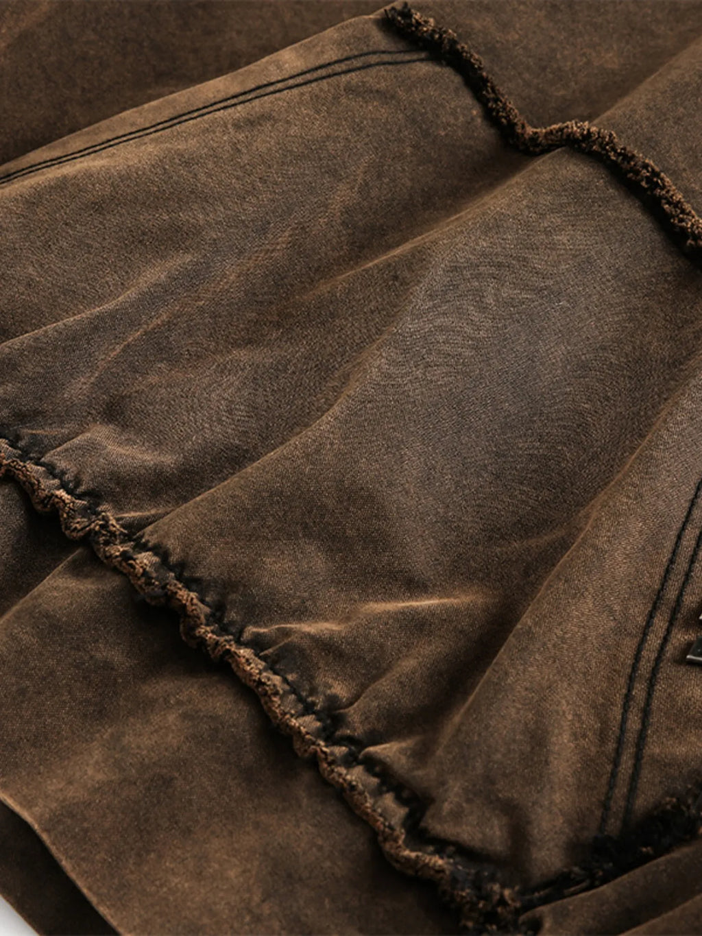 Men's Washed Frayed Hem Hoodie