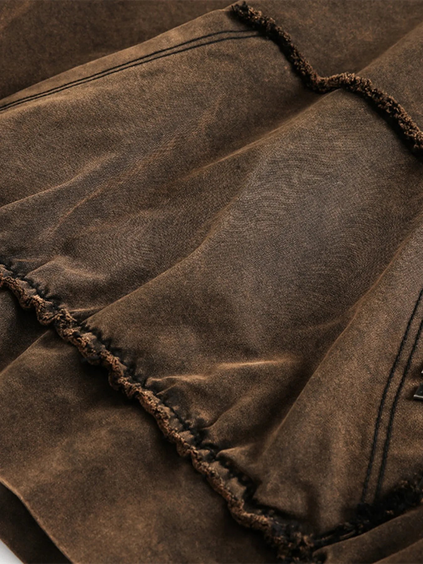 Men's Washed Frayed Hem Hoodie
