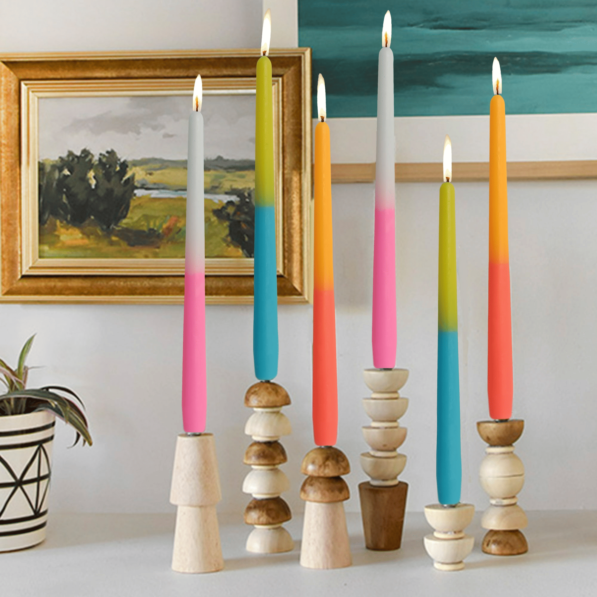 FCMSHAMD 10'' Rose Scented Taper Candles - Dripless Burn Time 6 H(6 Pack) EasyOptionXY LLC