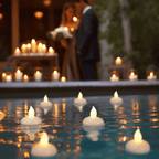 Homemory 24 PCS LED Floating Candles, Waterproof Tealights, Warm White Light - Wedding, Party, Centerpiece, Pool & SPA