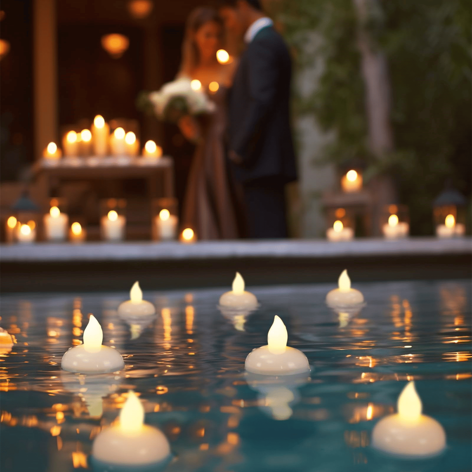 Homemory 24 PCS LED Floating Candles, Waterproof Tealights, Warm White Light - Wedding, Party, Centerpiece, Pool & SPA