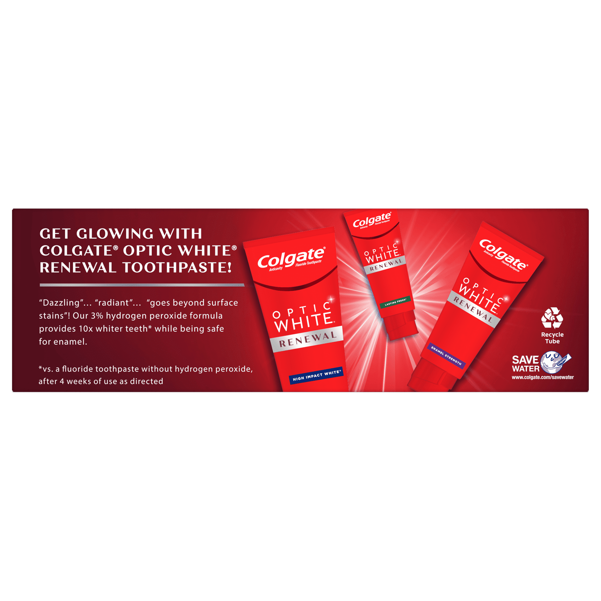 Colgate Optic White Renewal Toothpaste Whitening Toothpaste; Enamel Strength; 3 oz Tube