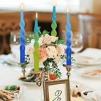 FCMSHAMD 10 inch Blue Spiral Taper Candles Sticks for Dinner Home Decoration Unscented Dripless Smokeless Pack of 2 EasyOptionXY LLC
