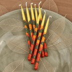 Deluxe C hanukah Candle set 45 Hand Made Thin Long Decorative H anukkah Candles for Menorah - Blaze of Fire Includes Prayer Card and DIY Dreidel - D¨¦cor Candles For Parties, Celebrations By Zion J udaica EasyOptionXY LLC