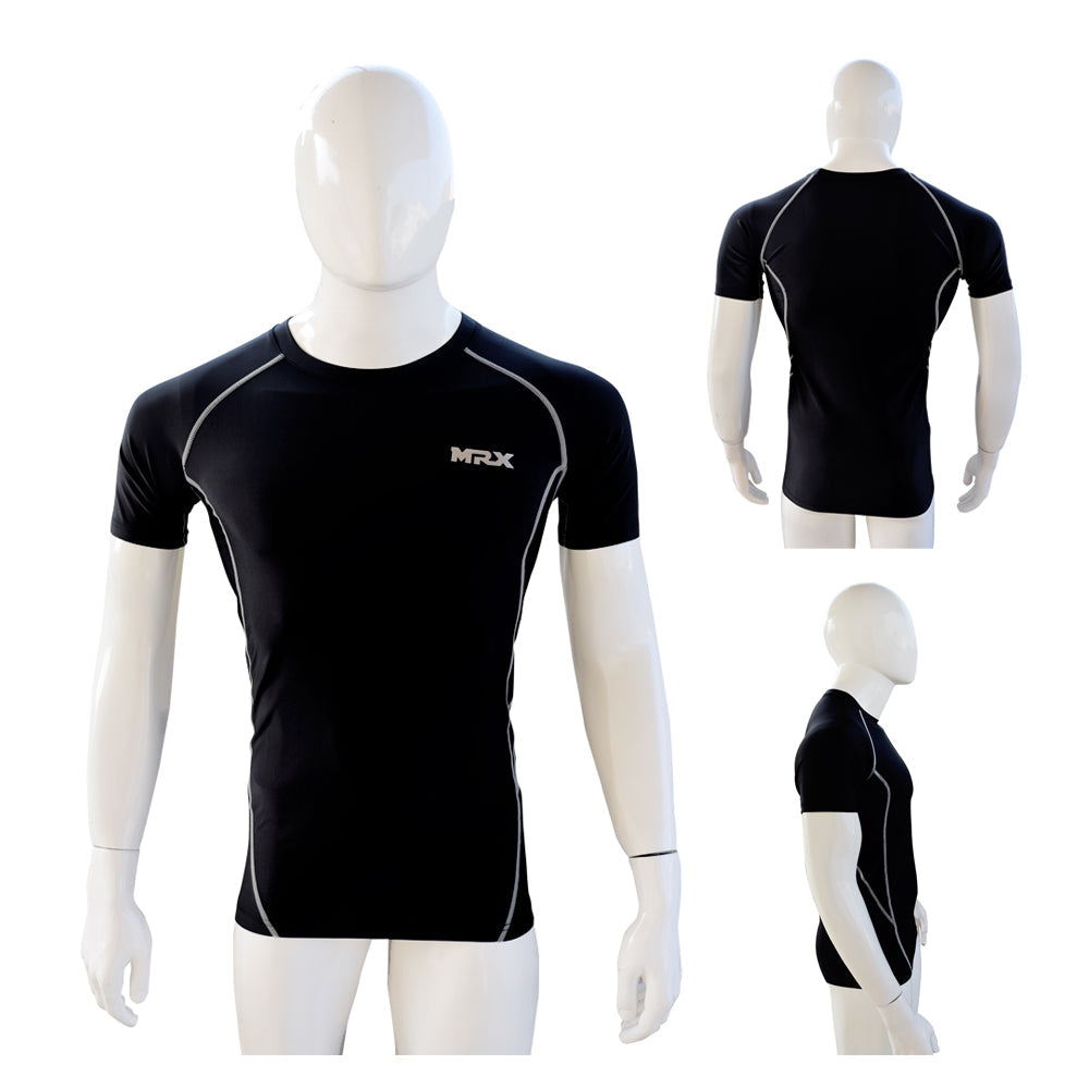 MRX Men's Compression Shirts Athletic Gym Workout Rash Guard Base Layer Short & Long Sleeve Top - SJB-DIAMOND ELITES