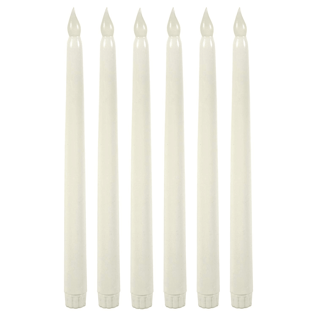 Wyzworks Indoor/Outdoor Unscented 1" x 1" Wax Taper Candles, 6-Pieces, White EasyOptionXY LLC