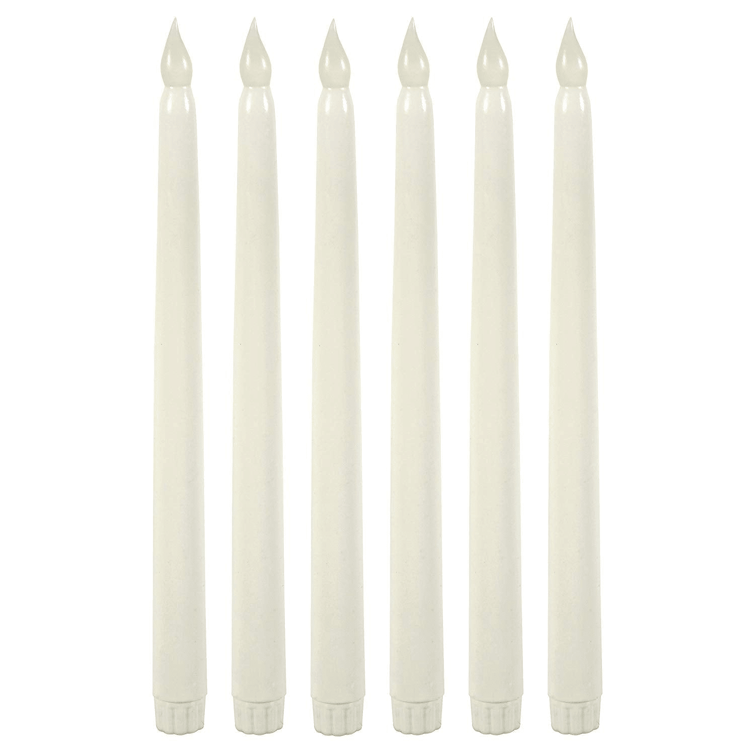 Wyzworks Indoor/Outdoor Unscented 1" x 1" Wax Taper Candles, 6-Pieces, White EasyOptionXY LLC