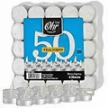 Ohr Tea Light Candles - 50 Bulk Pack - White Unscented Travel, Centerpiece, De..