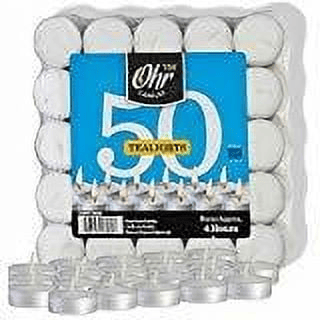 Ohr Tea Light Candles - 50 Bulk Pack - White Unscented Travel, Centerpiece, De..